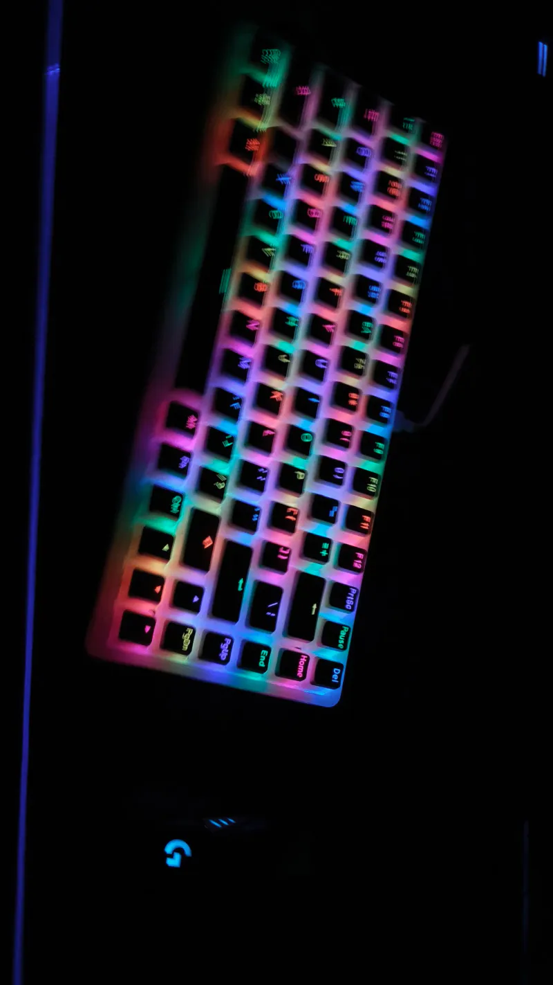 Level up your setup with a vibrant rainbow glow.
