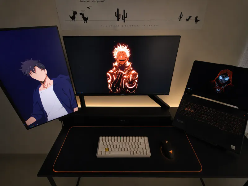 Where sleek dark aesthetics meet a fiery anime glow.