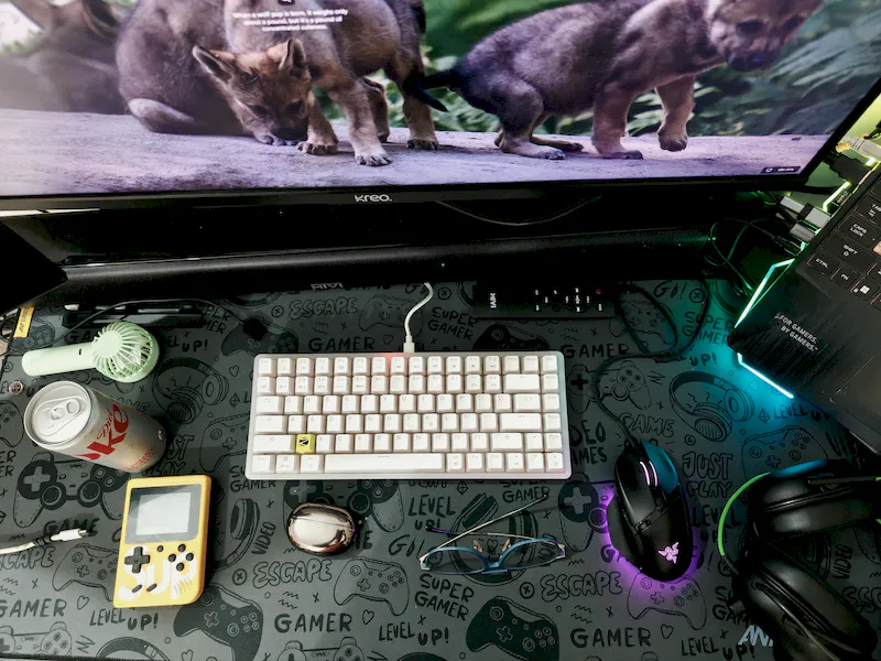 Retro vibes and modern gear for the ultimate gaming escape.